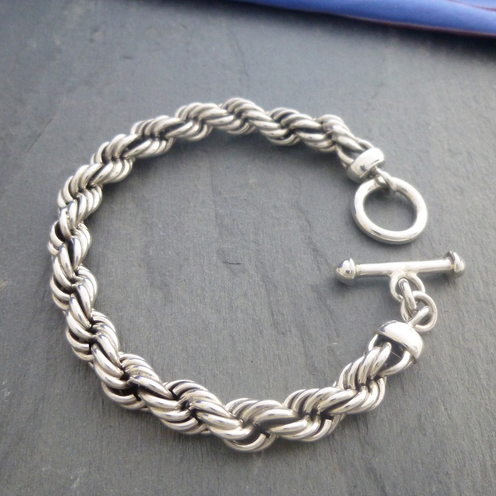 Men's Chunky Rope Bracelet in 925 Sterling Silver