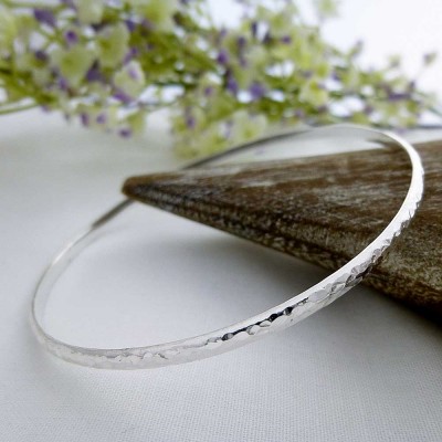 Georgia hammered silver slave bangle bracelet at a great price available to buy online