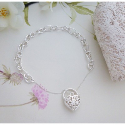 Ladies sterling silver Heart Bracelet