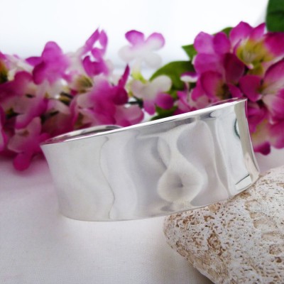 Chunky torque cuff bracelet bangle in 925 sterling silver with a higly polished finish