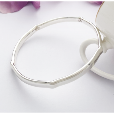 Indie Solid Silver Bangle with five crimps for a unique look Indie Solid Silver Bangle with five crimps for a unique look