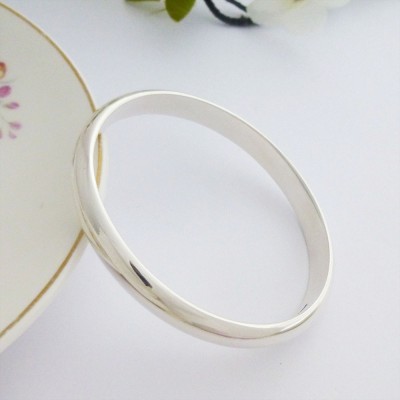 Arianna large and heavy chunky bangle in 925 sterling silver