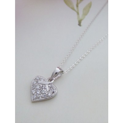Bethany CZ Heart with Bow Bethany CZ Heart with Bow