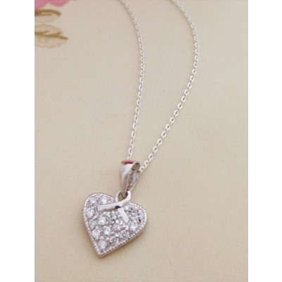 Bethany CZ Heart with Bow