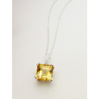 Catherine Citrine Silver Necklace