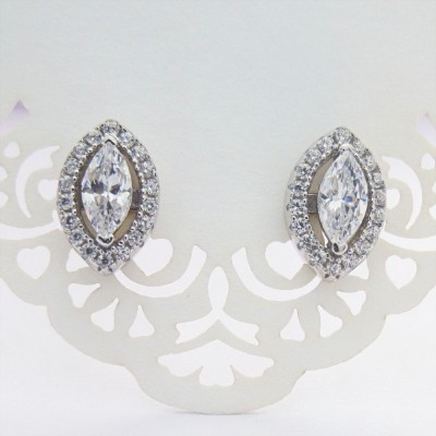 Oval Cubic Zirconia Studs