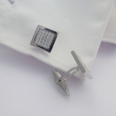 Durban White CZ Cufflinks