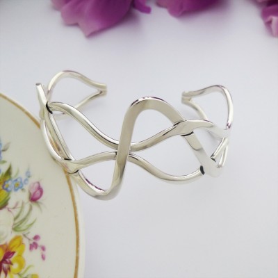 Erin weave silver bangle