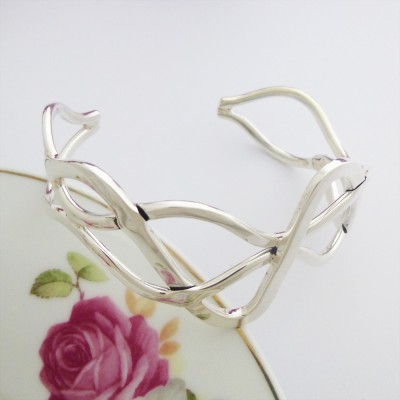 Erin weave silver bangle