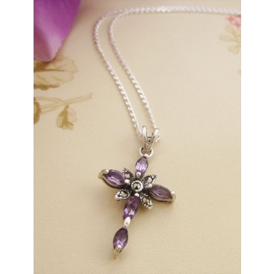 Faith Amethyst Cross