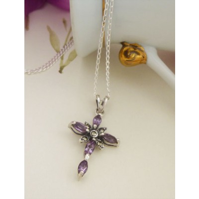 Faith Amethyst Cross