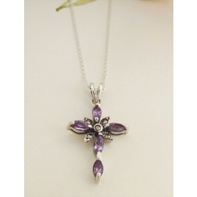 Faith Amethyst Cross