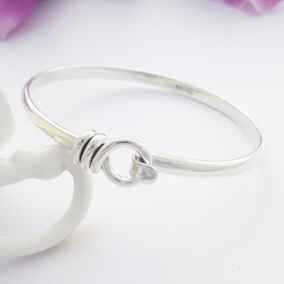 Harper silver bangles with a hook and clip, a great bangle for women