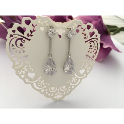 Cubic Zirconia Teardrop Earring