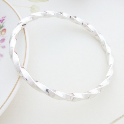 Imogen twisted silver bangle Imogen twisted silver bangle
