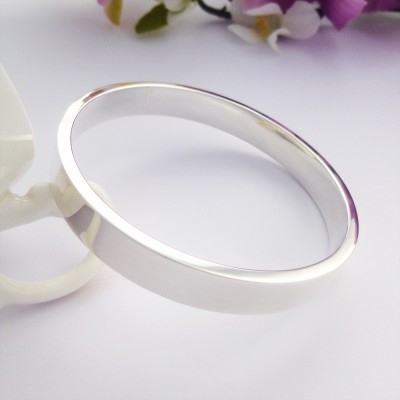 Isla large solid silver bangle high quality and perfect for engraving