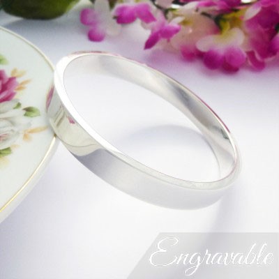 Isla large solid silver bangle high quality and perfect for engraving