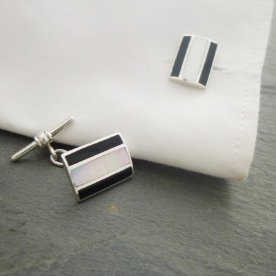 London Onyx Stripe Cufflinks