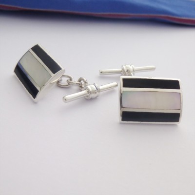 London Onyx Stripe Cufflinks