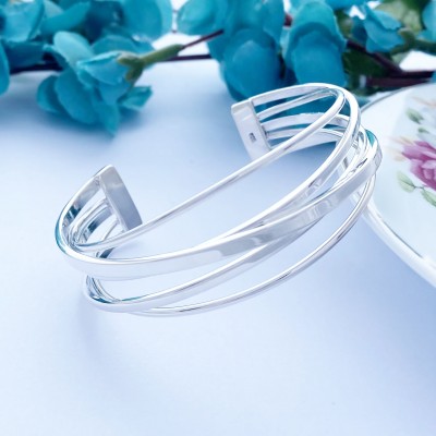 Meredith silver cuff ladies chunky bracelet bangle available to buy online in the UK