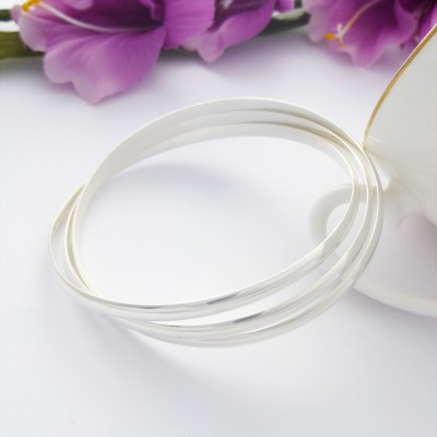 Triple russian bangle solid sterling silver