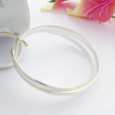 Triple russian bangle solid sterling silver