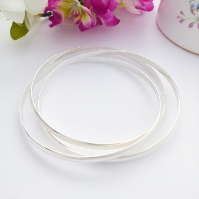Triple russian bangle solid sterling silver