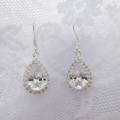 CZ Cluster Teardrop Earring CZ Cluster Teardrop Earring