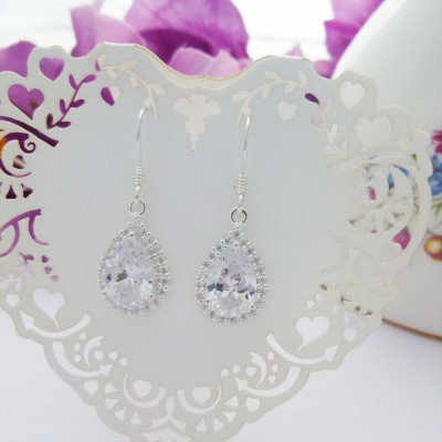 CZ Cluster Teardrop Earring CZ Cluster Teardrop Earring
