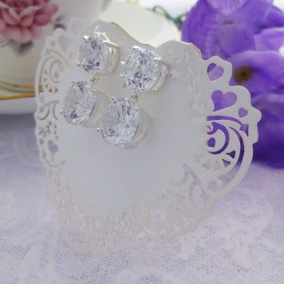 Large CZ Drop and Stud Earrings Large CZ Drop and Stud Earrings