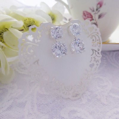 Large CZ Drop and Stud Earrings Large CZ Drop and Stud Earrings