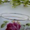 Sterling silver bangle with linear textured effect
