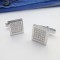 White CZ mens Cufflinks