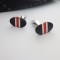 Red and Black mens silver Cufflinks Red and Black mens silver Cufflinks