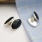 Onyx and sterling silver cufflinks