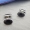 Silver and onyx cufflinks