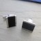 Silver and black mens cufflinks Silver and black mens cufflinks