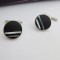 925 sterling silver mens black cufflinks