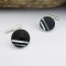 mens cufflinks in black with stripes