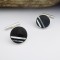mens cufflinks in black with stripes mens cufflinks in black with stripes