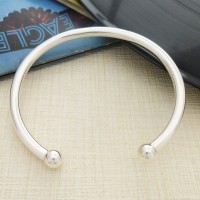 Mens Solid Silver Torque Bangle