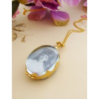 Anya Oval Locket Pendant Necklace