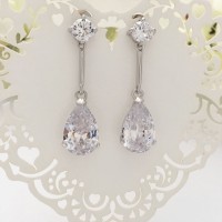 Cubic Zirconia Teardrop Earring