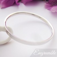 Darla Large Silver Bangle