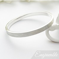 Elsa Small Frosted Silver Bangle
