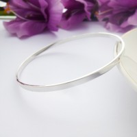 Plain Silver Slave Bangle