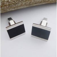 Munich Silver and Onyx Cufflinks