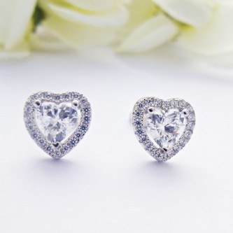 CZ Sweet Heart Studs