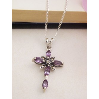 Faith Amethyst Cross