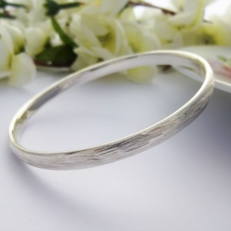 Iris Textured Silver Bangle